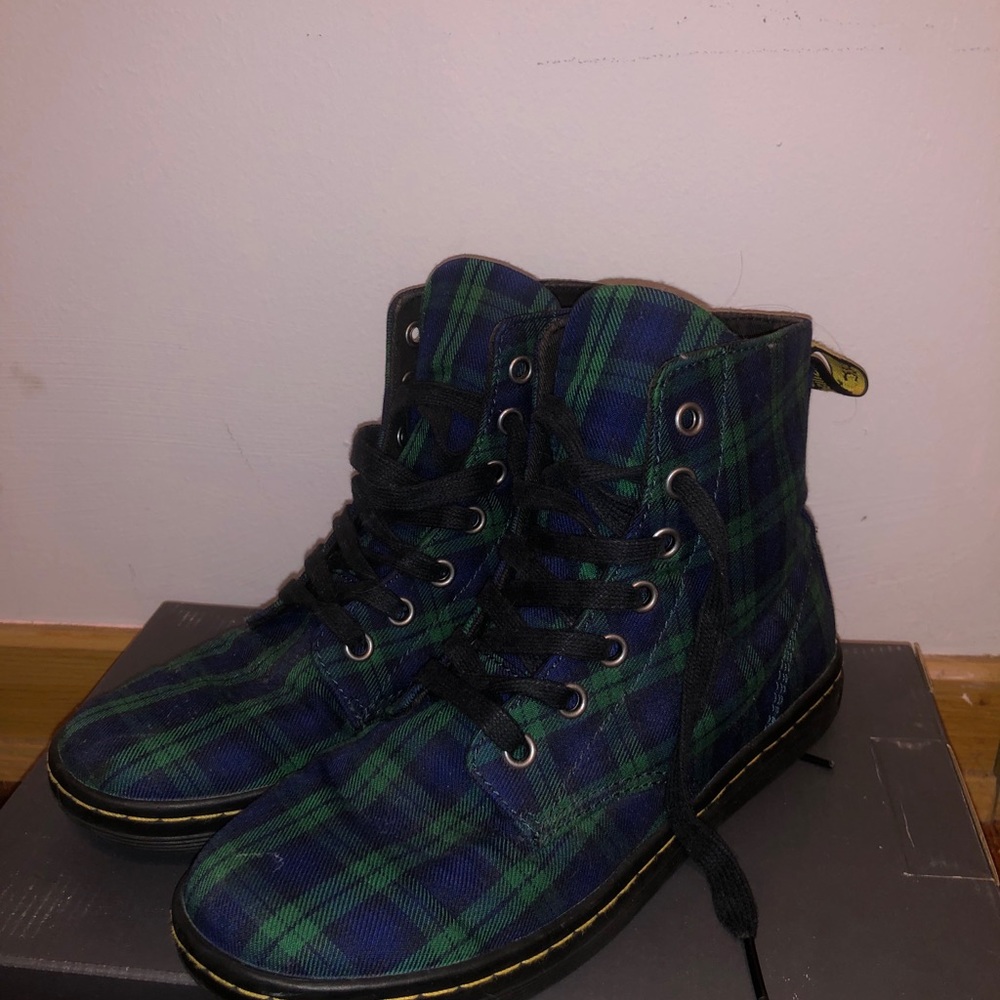 Doc Martens plaid lace up boots
